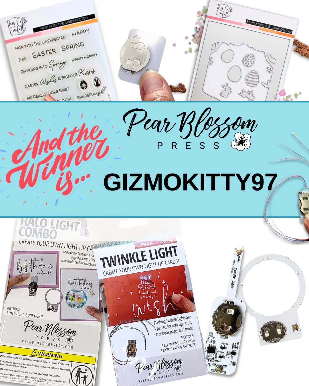 Congratulations @gizmokitty97 ! You're the winner of a $25 Gift Voucher to shop at Pear Blossom Press!  Please email designteam[at]pearblossompress[dot]com or send a DM before April 15th to claim your prize. (The prize will be forfeited if we don't hear from you by then.)

Please note Pear Blossom Press never asks for any payment information to claim giveaway prizes.