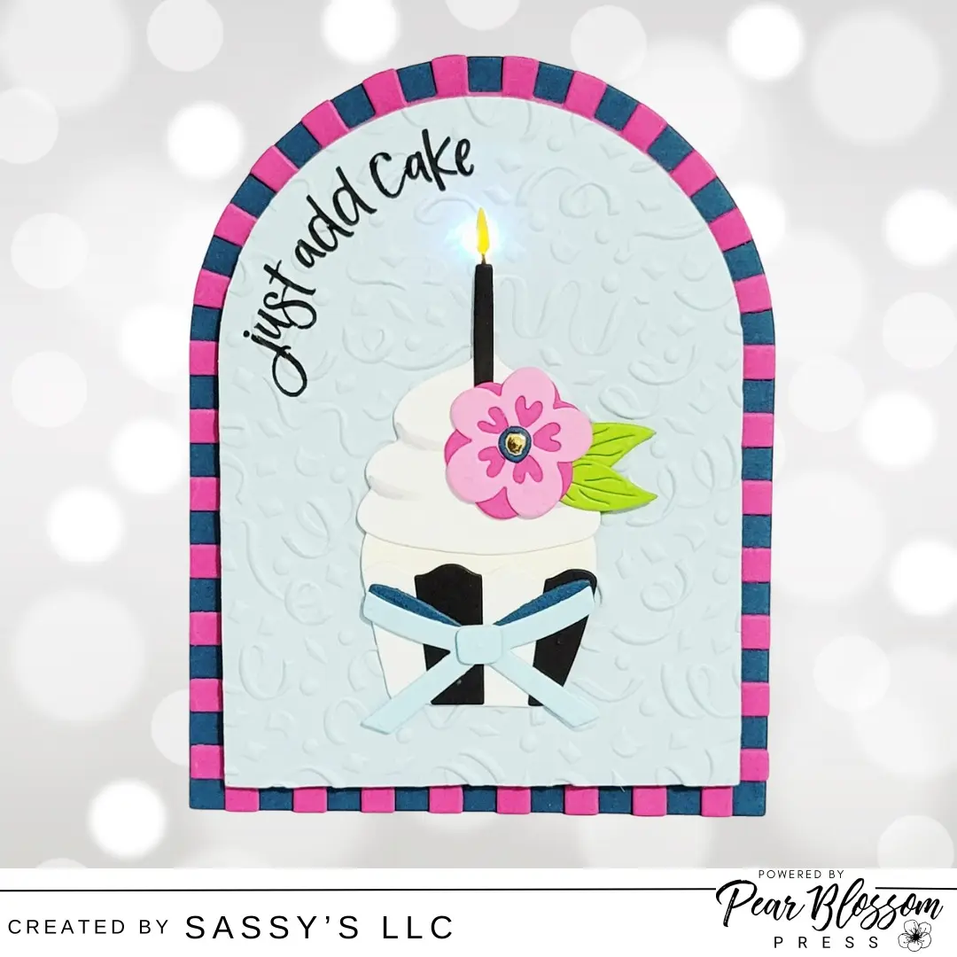 Hi Friends, Sara Lihz here from @SassysLLC I have an elegant lightup card to share with you today using the Candle Light from Pear Blossom Press. 

You can see a full tutorial over on the Pear Blossom Press YouTube channel. 

#interactivecards #lightupcard #handmadecard