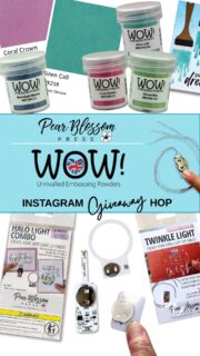 👉🏻🌟 Crafty Collaboration Hop ✨! 🙌 Join me in celebrating a two amazing companies -- @pearblossompress and WOW Embossing!

˗ˏˋ ★ ˎˊ˗ Join in the FUN! ˗ˏˋ ★ ˎˊ˗
Hop along with us by following the IG Hop Lineup below.  You’ll see some awesome light-up cards along the way!  Plus, each company will be giving away $25 PRIZES! 

🎁 GIVEAWAY 🎁 Enter to win before SEPT 11th at 11:59 PM EST.  Winners will be announced on the @pearblossompress & @wowembossing Instagram accounts after SEPT 14th!

👉 Follow @pearblossompress, @wowembossing and me
👉 Like and Comment
👉 Tag your friends for extra entries

Hop Lineup:
💡Pear Blossom Press - @pearblossompress
💡Jayne - @card_days_night
💡Cassie - @cassietcards
💡Katarina - @create.with.katarina
💡Cheryl - @artsy.island.girl
💡Tetiana - @tanyascrapbook.ca 
💡Deepa - @deezinesbyd
💡Larissa - @larissaheskettdesigns
💡Jessie - @chevy.scott
💡Kelly - @Kellytaylorcards
💡Tasha - @handmadebytasha13
💡WOW! - @wowembossing

.
.
DISCLAIMER & NOTICE: Per Instagram rules, we must mention this is in no way sponsored, administered, or associated with Instagram or Facebook. By entering, entrants confirm they are 18+ years of age, release Instagram or Facebook of responsibility and agree to their terms of use. Please don’t follow and then unfollow. Giveaway accounts do not qualify. Prizes must be redeemed before the expiration dates. Other restrictions may apply.

#wowembossing #pearblossompress  #cardmaking #ezlights #lightupcards #instagramhop #ighop #instahop #giveaway
