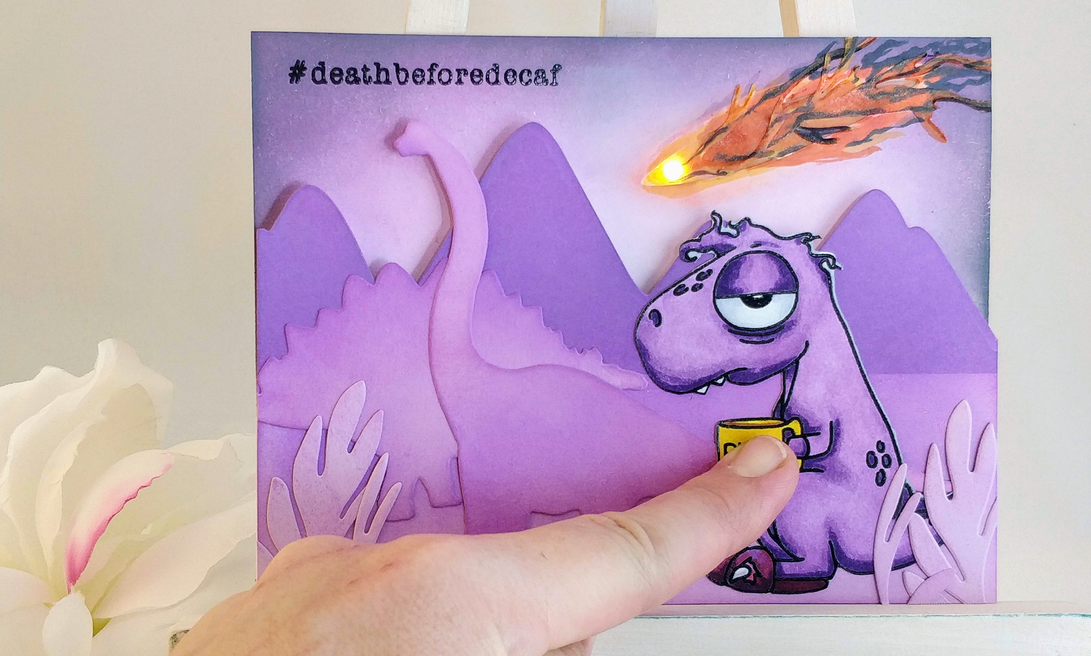 #deathbeforedecaf Light-Up Card