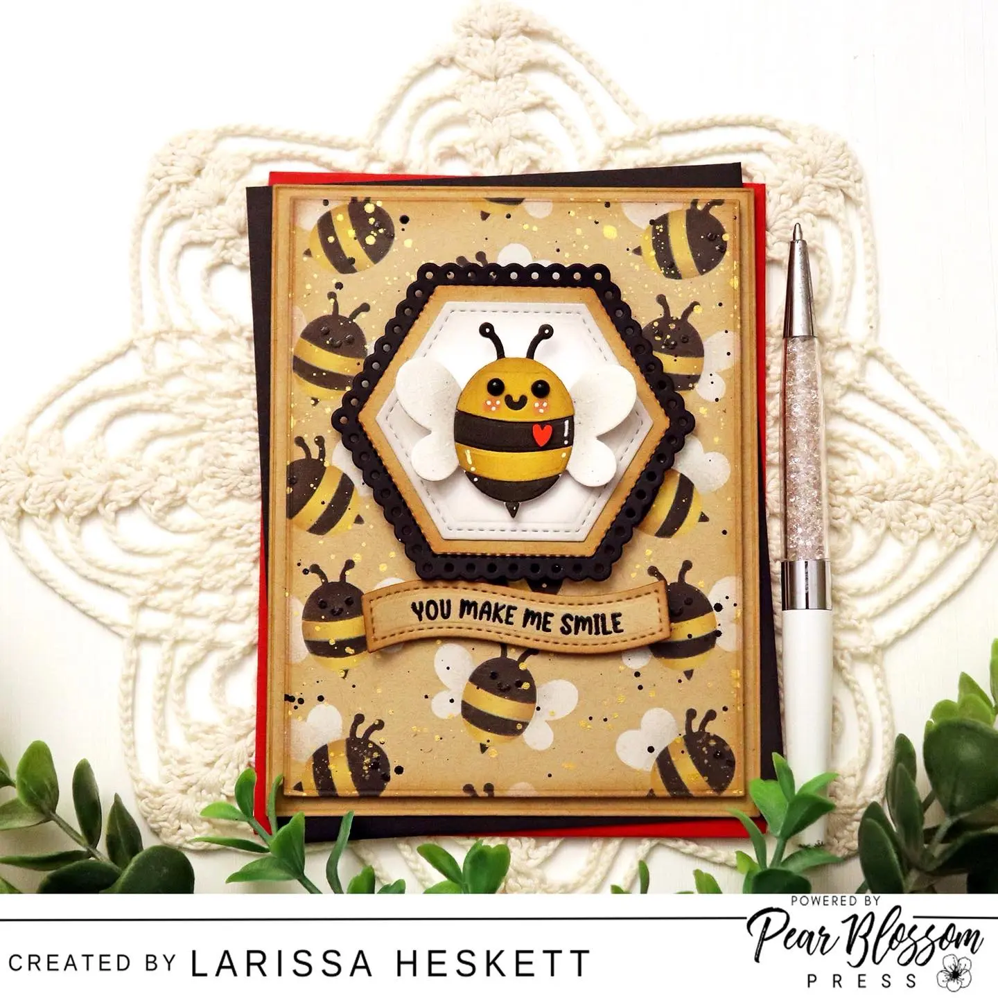 Hello Crafty Friends!! Larissa here today to share a SWEET Spinning Bee Card using the Snap n’ Spin Disks!! These are so EASY to add to your Card Designs to bring the Images to LIFE!! I hope this Card INSPIRES you to give the Snap n’ Spin Disks a try!! They are one of my FAVORITE Products to use for Interactive Cards!! Happy Crafting, Friends!! 🩵