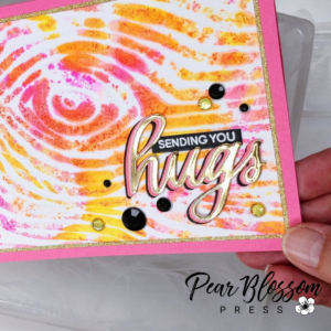 Rainbow Woodgrain Card Pink and Orange Heffy Doodle