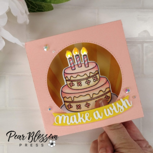 Pear Blossom Press Light Up Birthday Cake Tunnel Card