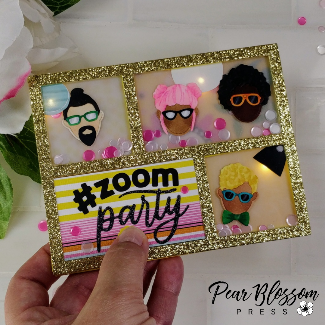 #zoom Party Light-up Shaker Card