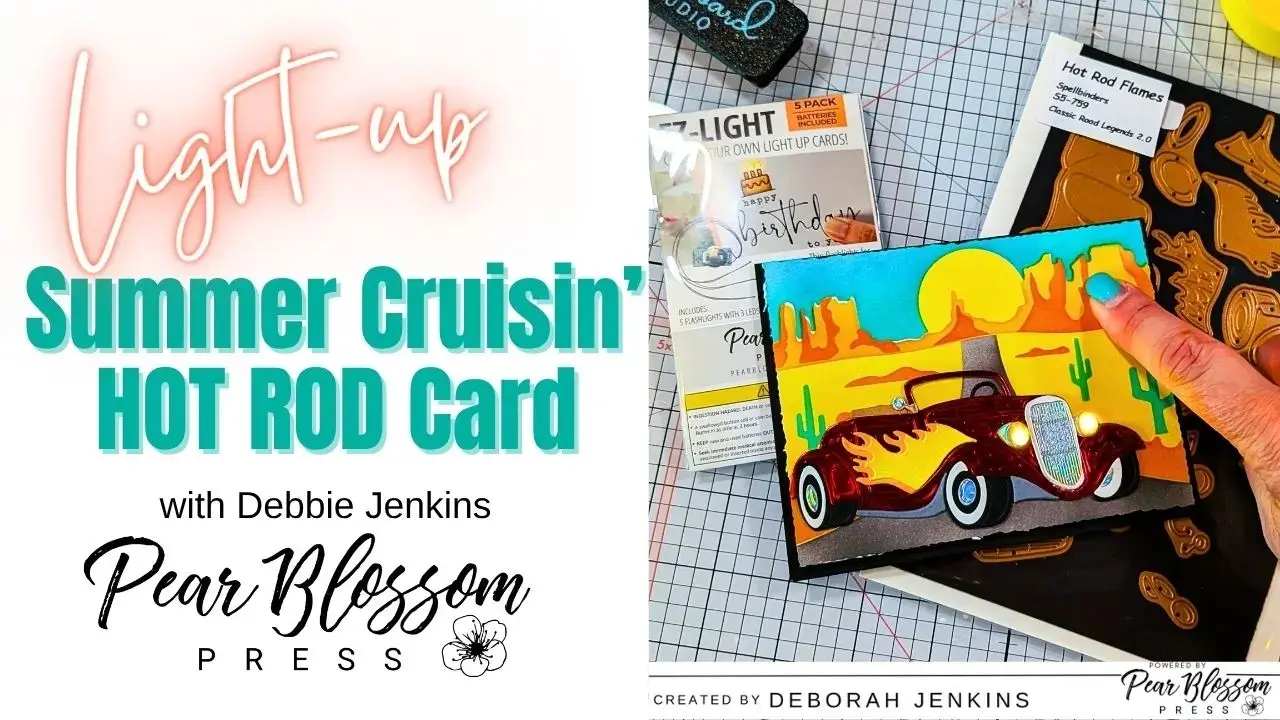 EASY Light-up Card – Summer Criusin’ Hot Rod

Hey there, crafty friends! It’s Debbie J here from Debbie J’s Crafting Corner. Summer is here! Let's hit the road in this fun Hot Rod! And yes, we are safe at night because it has working headlights! Today we are creating an EASY and fun Hot Rod Card with working headlights using EZ-Lights from Pear Blossom Press. Create a Hot Rod! This die set is super easy to put together... AND Spellbinders has provided the instructions on their site. I'll add them here for you too. Watch the Magic Happen!...

https://pearblossompress.com/easy-light-up-card-summer-criusin-hot-rod/?utm_source=instagram-business&utm_medium=jetpack_social