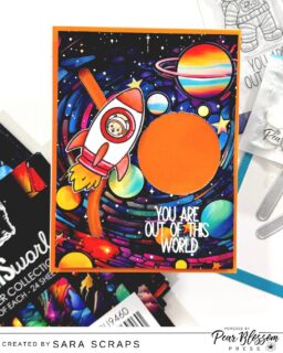 @sara.scraps combined the Pear Blossom Press Snap n’ Slides with EZ Lights to create an interactive space-themed card that’s packed with fun. Slide the rocket into position, press the button, and watch the glowing planet light up for a stellar surprise! 
Interactive cards are a great way to add a little extra wow factor, and the Snap n’ Slide system makes it so easy to create movement on a project.
#pearblossompress  #cardmaking #interactivecards