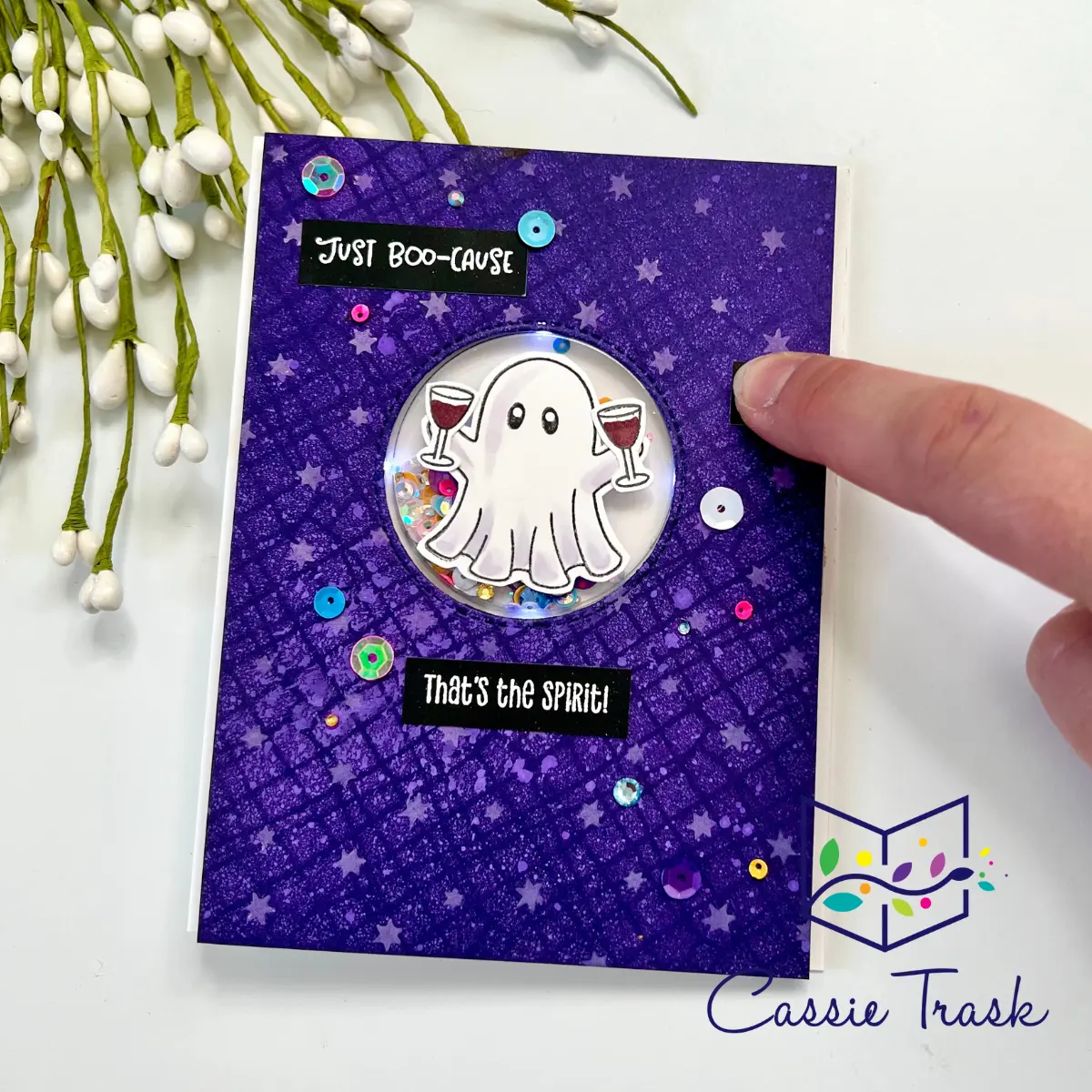 Boo Sheet Shaker Halo Light Up Card