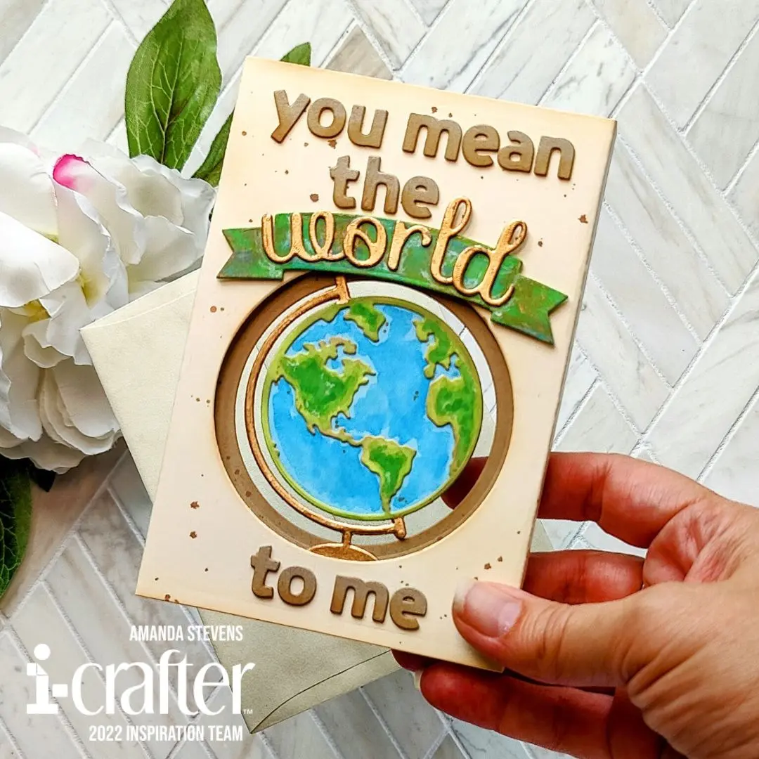 Globe Anniversary Shadow Box Card