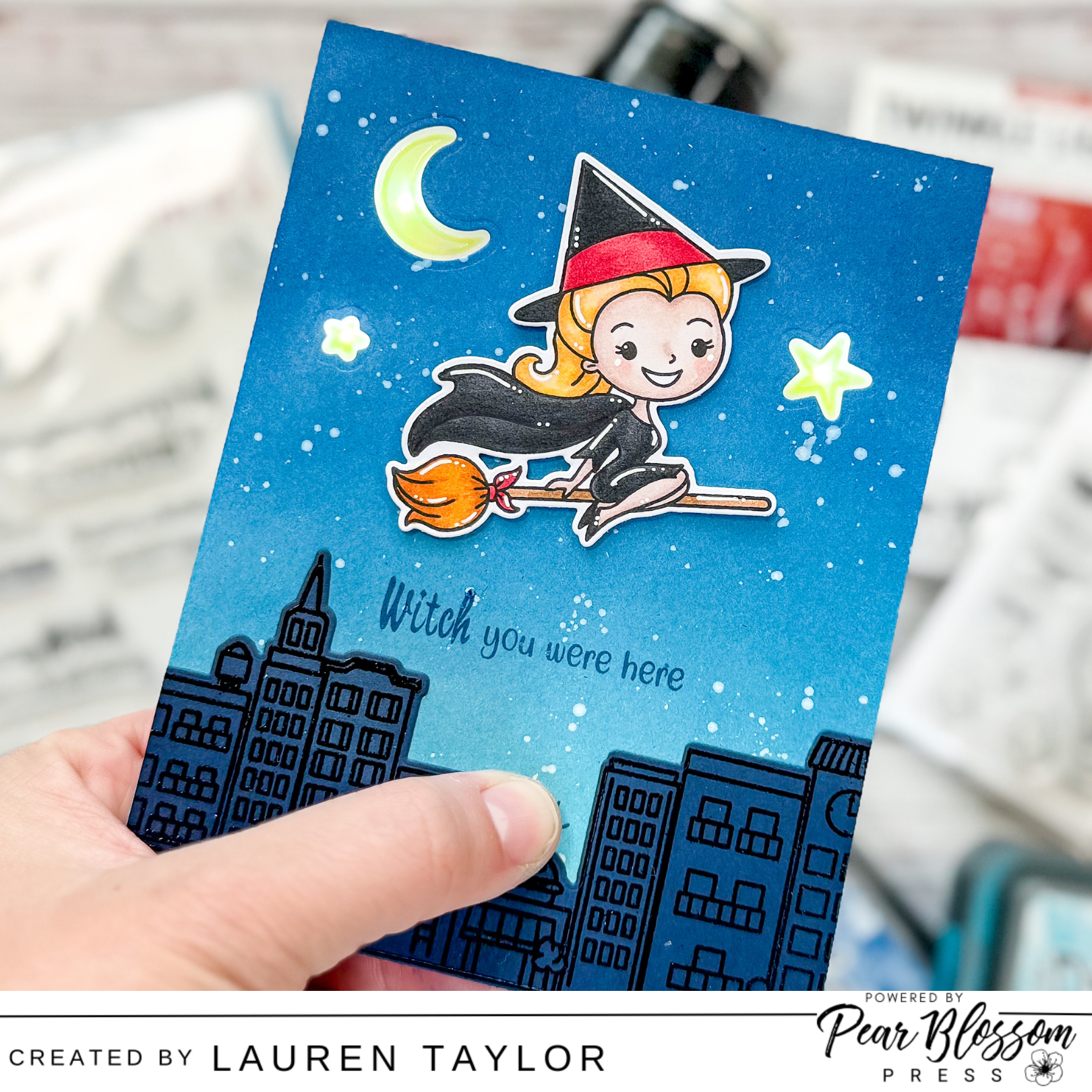 Witch You Were Here Twinkle Lights Card