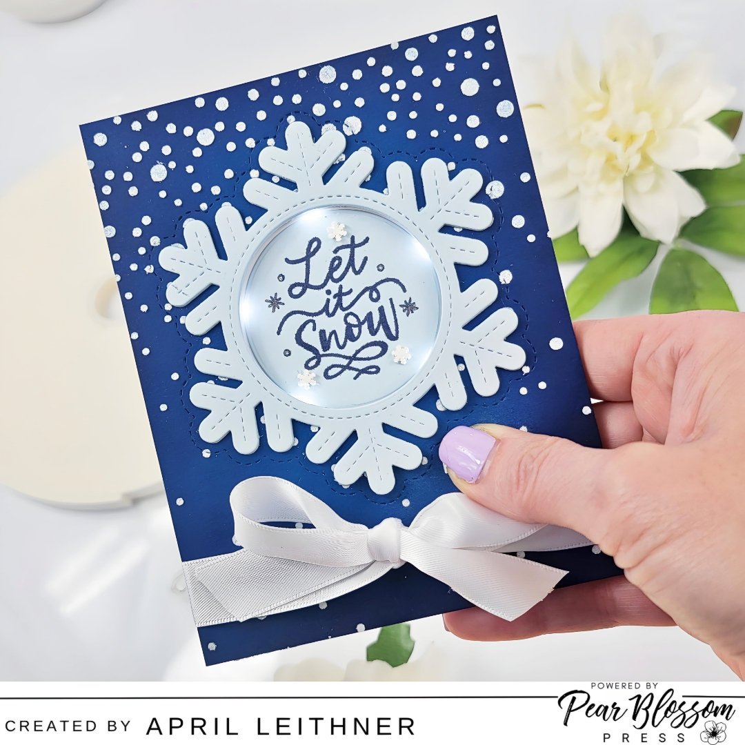 Snowy Snowflake Halo Light Card