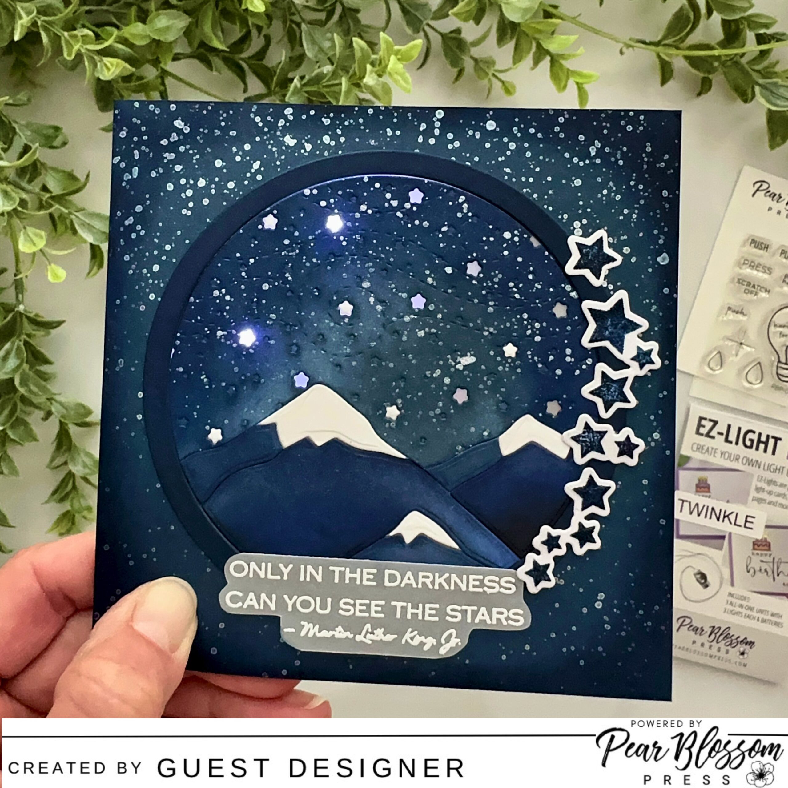 Twinkle Lights Square Card with Guest Designer Carol