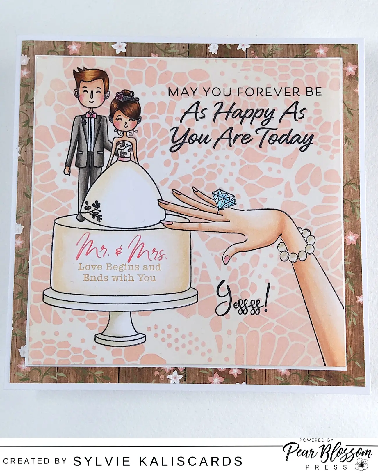 How do you get a big rock to shine bright? With a @pearblossompress light of course!

Products:
Halo Combo pack and World's best foam tape (Pear Blossom Press)
Big rock: Hand and ring (Stampingbella)
Nos casamos: Couple (Anita y su mundo)
Celebration cake: Cake (Mama Elephant)
Happily ever after and Typewrite sentiments (My Favorite Things)
Say it essentials: Mr and Mrs sentiment (Papertrey Ink)
Scrap #2: Yessss sentiment (Chou & Flowers)
KSTD 192 stencil (Stamperia)
Our Wedding paper pad (Echo Park)

Ranger Distress Oxides: Tea dye and Tattered rose

#pearblossompress #stampingbella
#cardmaking #interactivecard #lightupcard