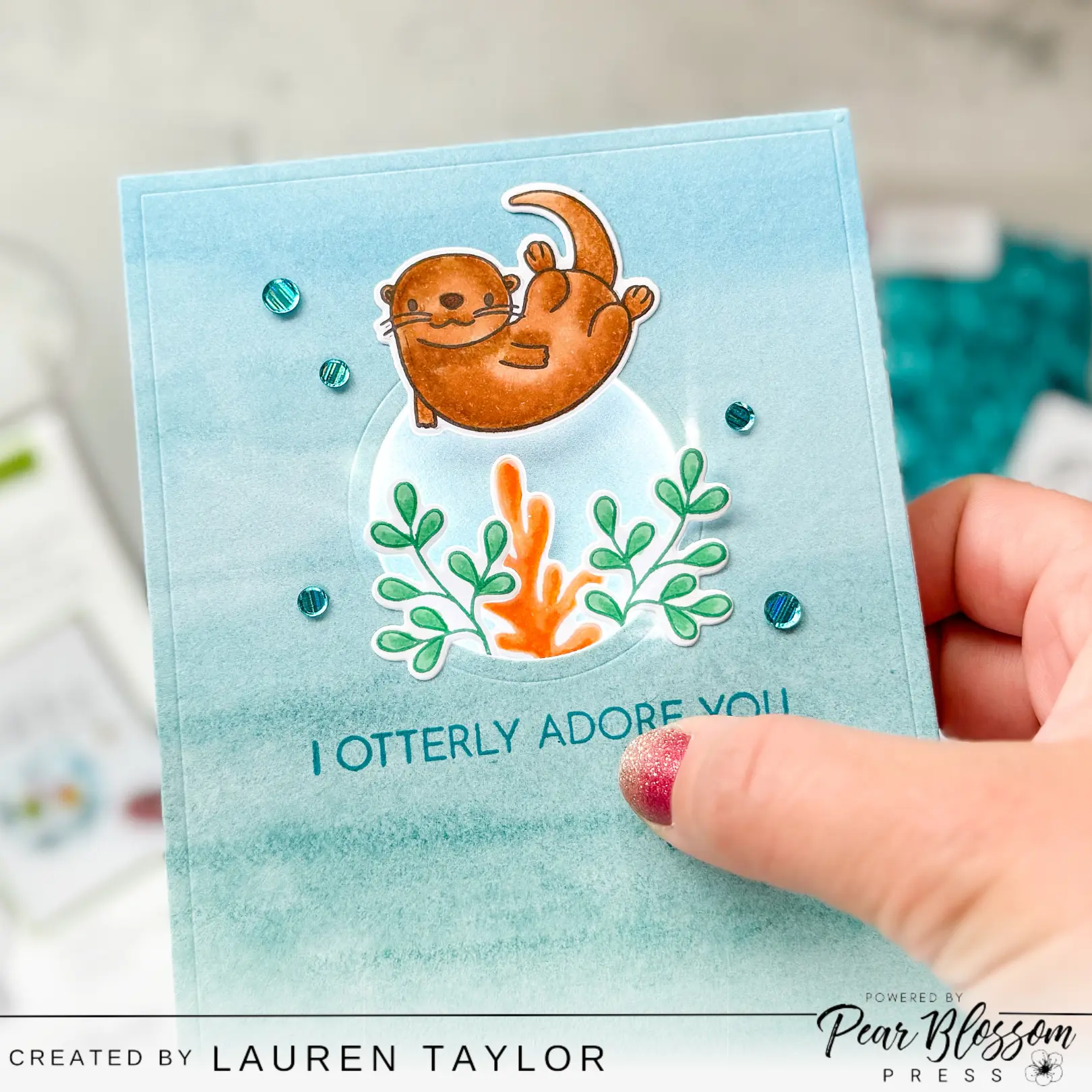 Under The Sea Otter Halo Light Card