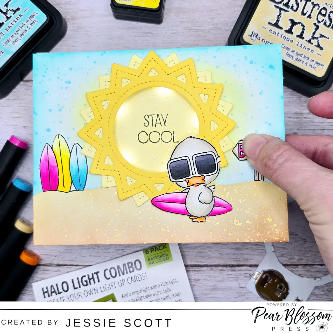 A Sunny Summer Halo Light Card
