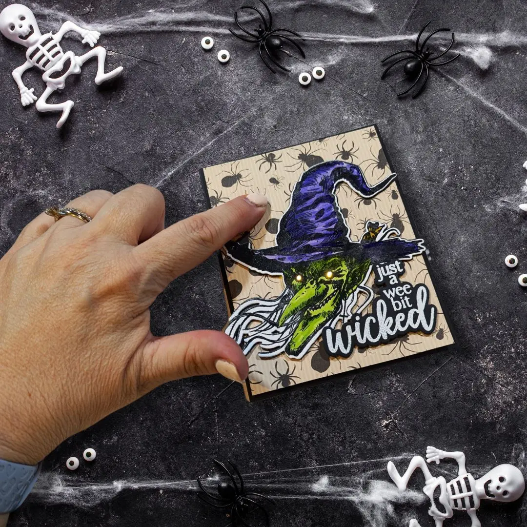 DIY Light-up Card that is just a wee bit wicked |  @DebbieJsCraftingCorner 