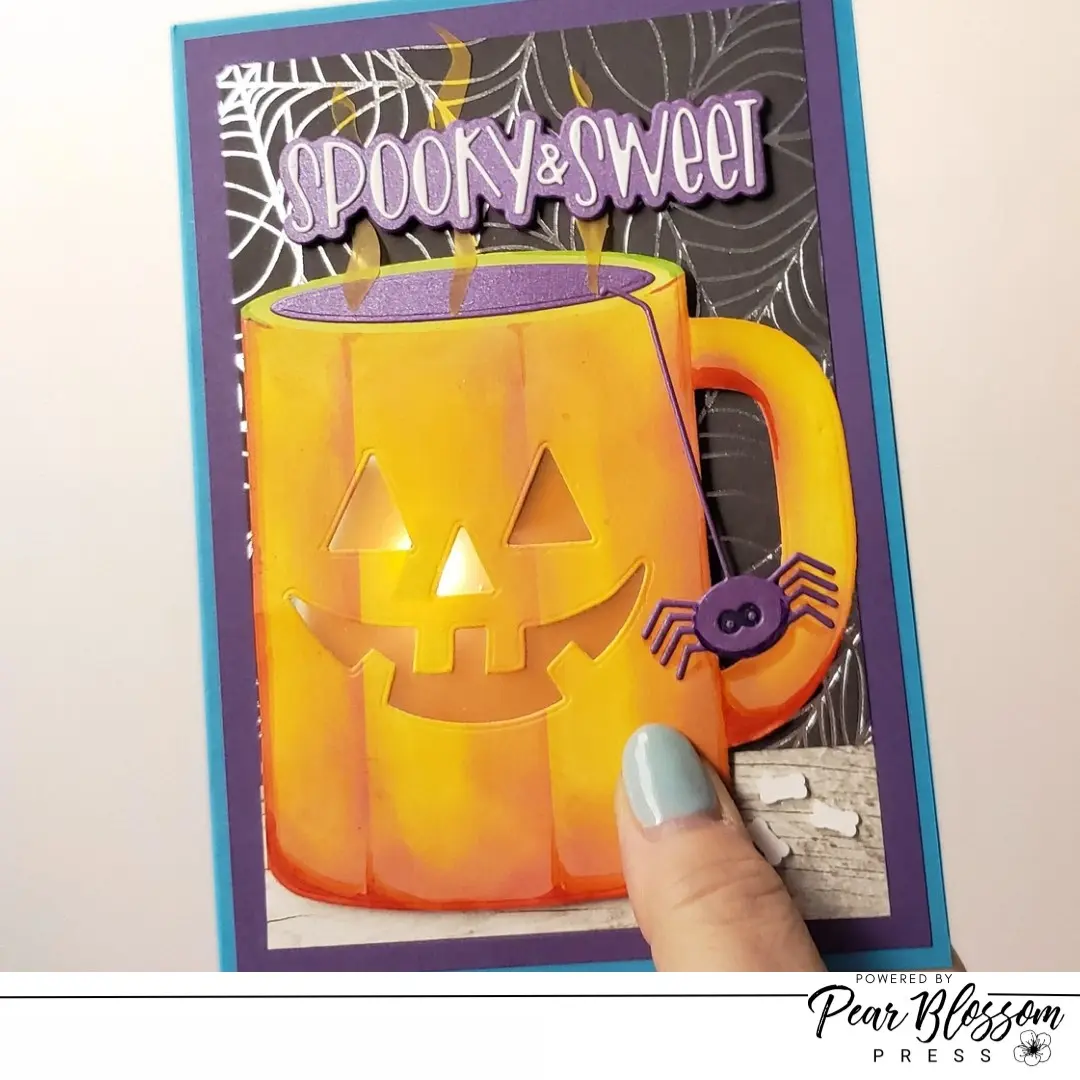 Pumpkin Spice Halloween Twinkle Light Card