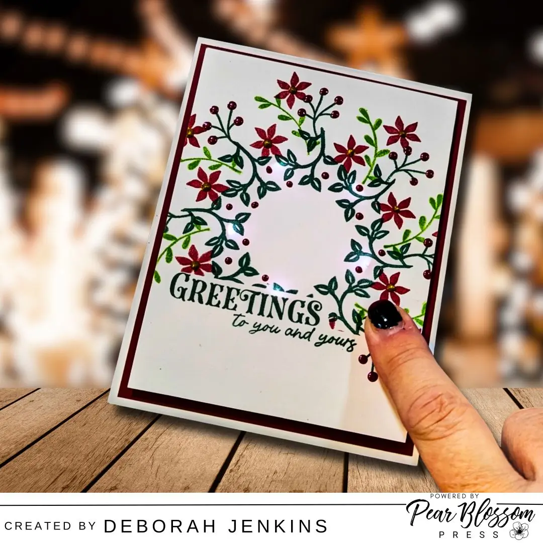 Create a Stunning Light-Up Christmas Wreath Card| feat. Pear Blossom Press Halo Lights