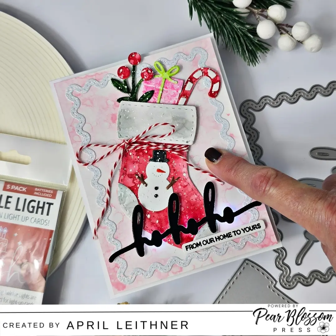 Stocking Card with Twinkle Lights