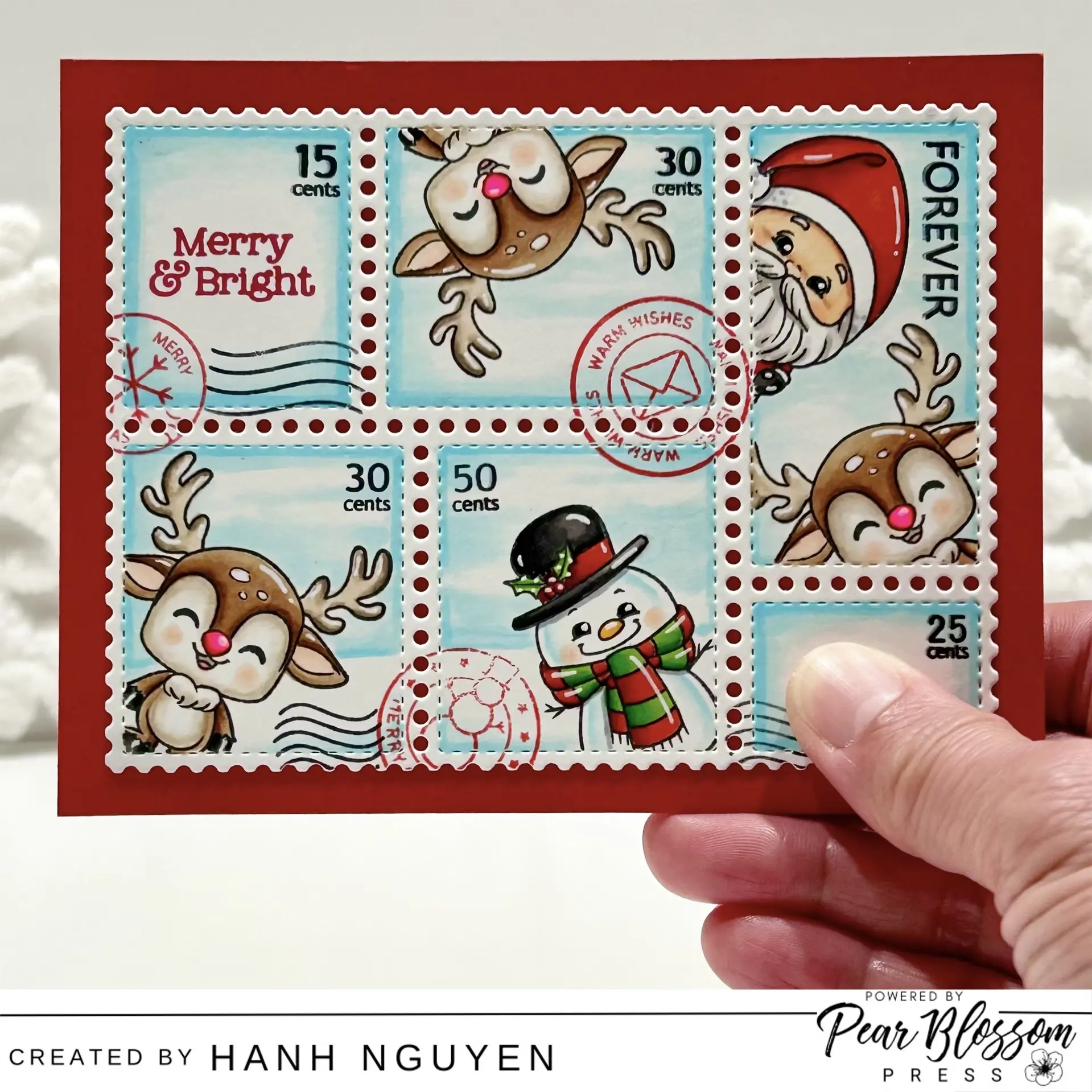 Rudolph Lights Up Postage Stamps
