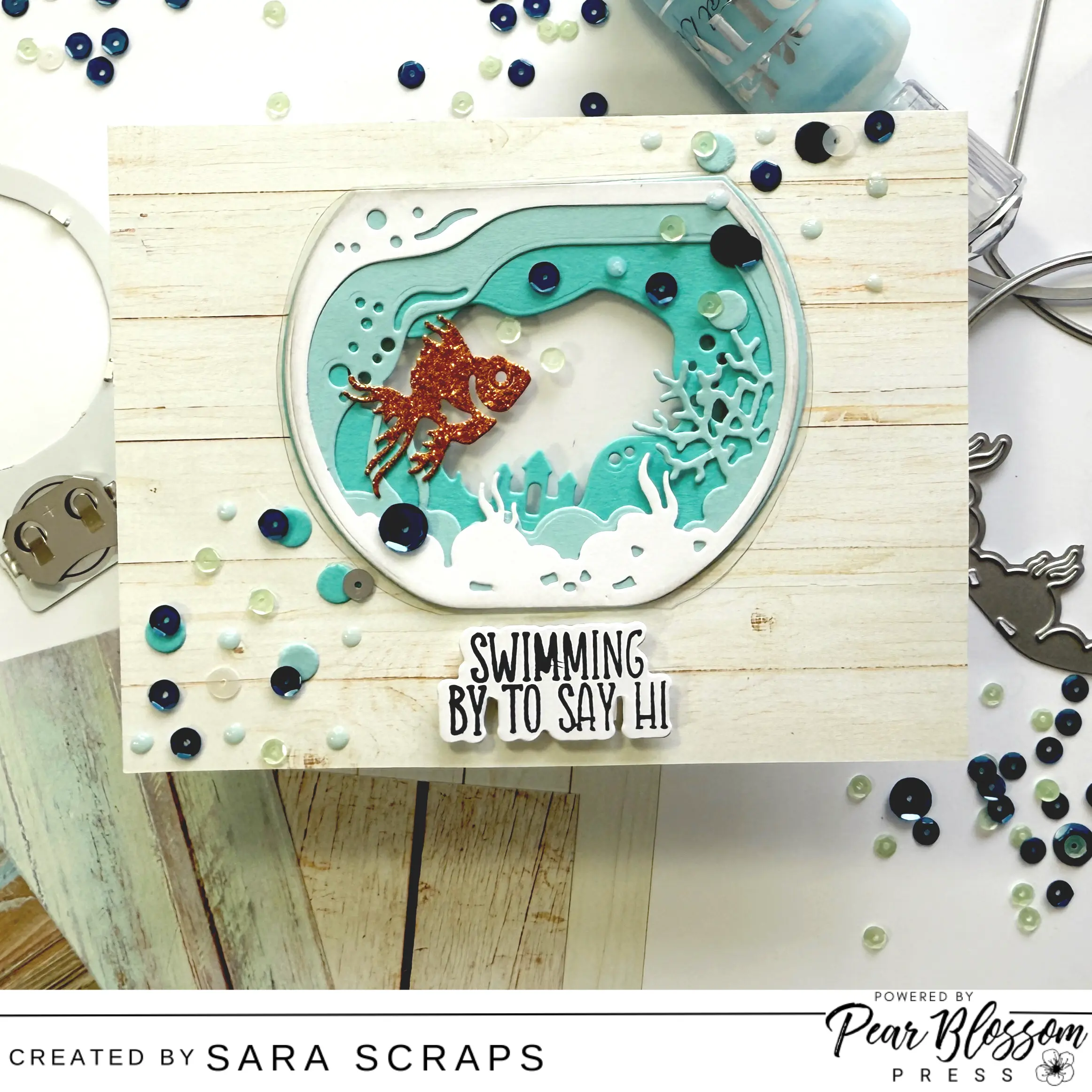 Light Up Fish Bowl Card With Sara