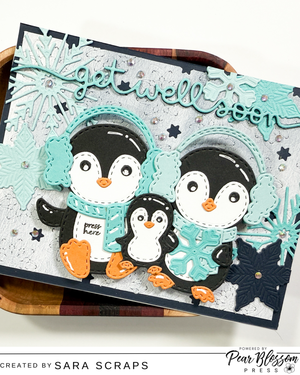 Light UP Penquin Card With Sara Scraps!