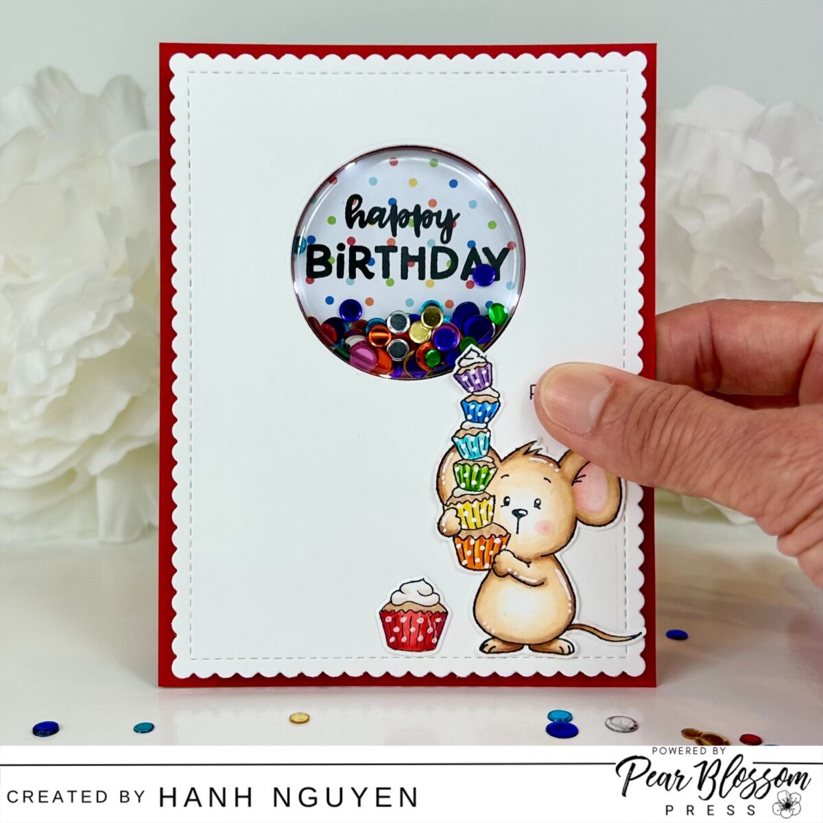 Light Up Shaker Birthday Card with Halo Light