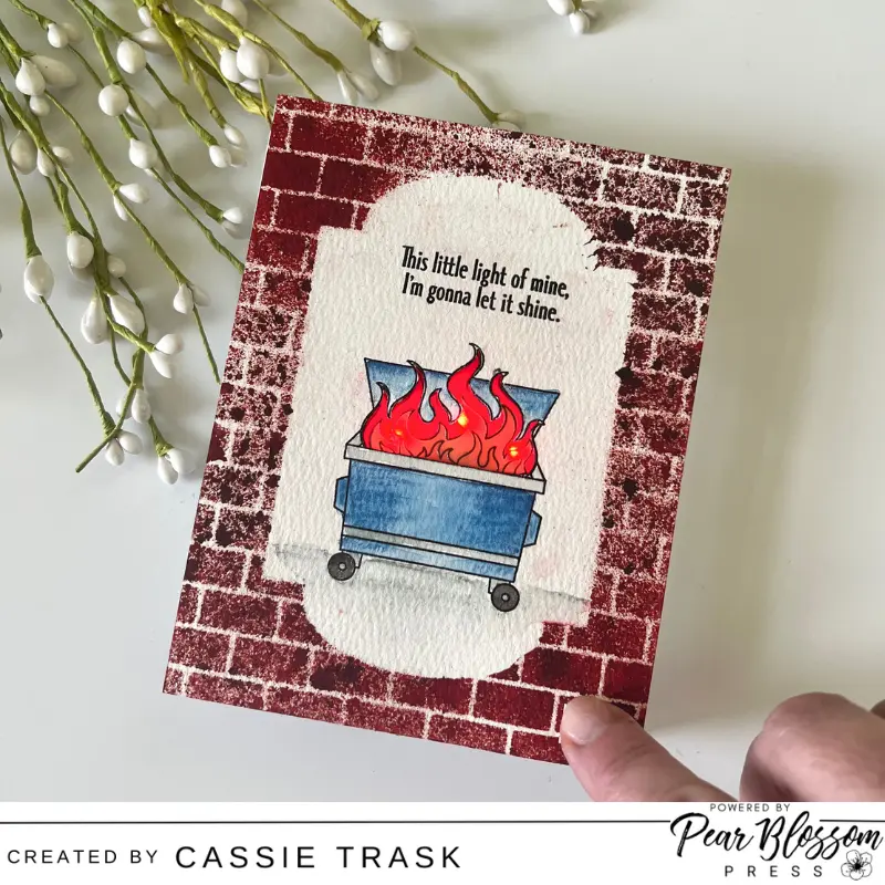 A Light Up Dumpster Fire Card