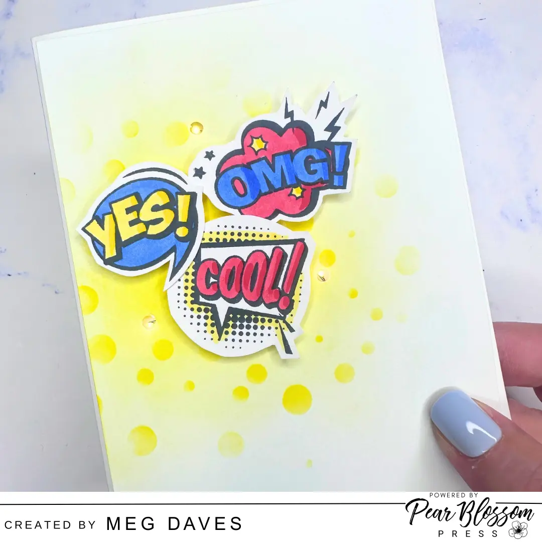 💥 YES! OMG! COOL! ...and they LIGHT UP! 💡

Today's card is proof that interactive cards don't have to be complicated. I used Pear Blossom Press EZ Lights to add three glowing lights with just one battery, making it easy to create a card that's packed with personality.

The comic-style sentiments from Crafty Stamp Co. were colored with my OLO Markers, and once the lights come on...this card is impossible not to smile at!

Head over to the Pear Blossom Press blog to watch the video and see just how easy EZ Lights are to use. I think you'll be adding lights to everything after this one! ✨🎉

#PearBlossomPress #EZLights