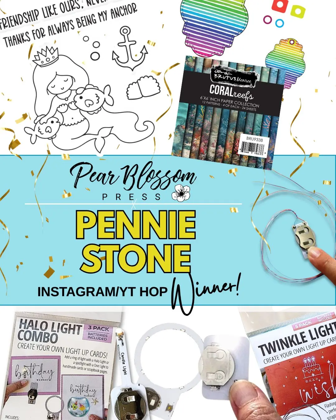 Congrats to our winner -- PENNIE STONE!  You won a $25 gift voucher to shop Pear Blossom Press!  Please check your email for prize information. 

Check the @brutusmonroe socials to see if you are the lucky winner of the $25 gift voucher to shop at Brutus Monroe!

Big thanks to everyone for supporting both of our companies and all the creators who shared inspiration for this collaboration hop.  We appreciate you! 💗