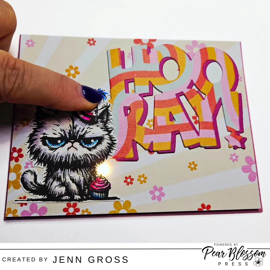 Hooray! It’s Your Birthday!  – Pissy Kitty Light up Cupcake Card