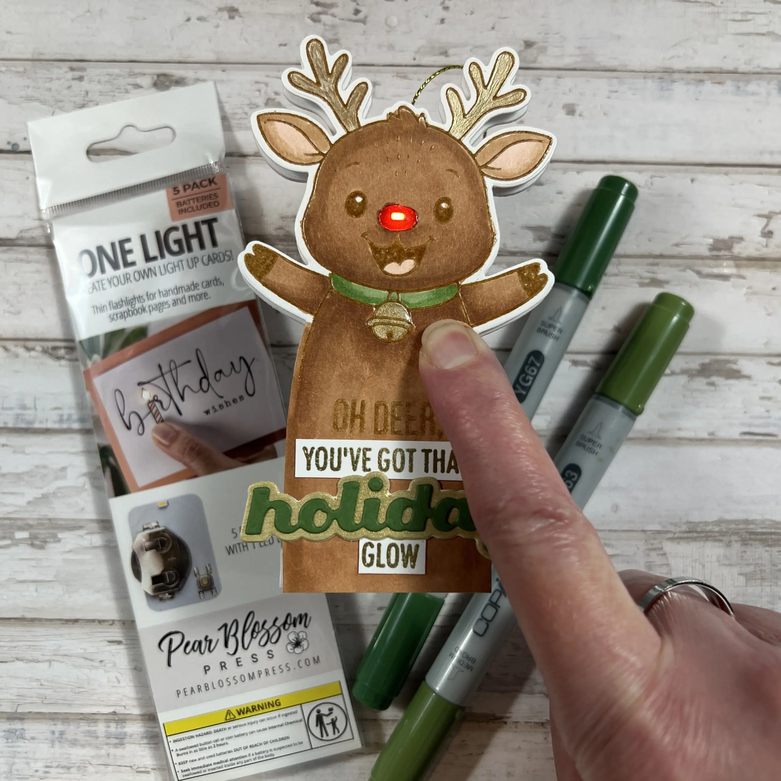 Light up Holiday Reindeer Tag