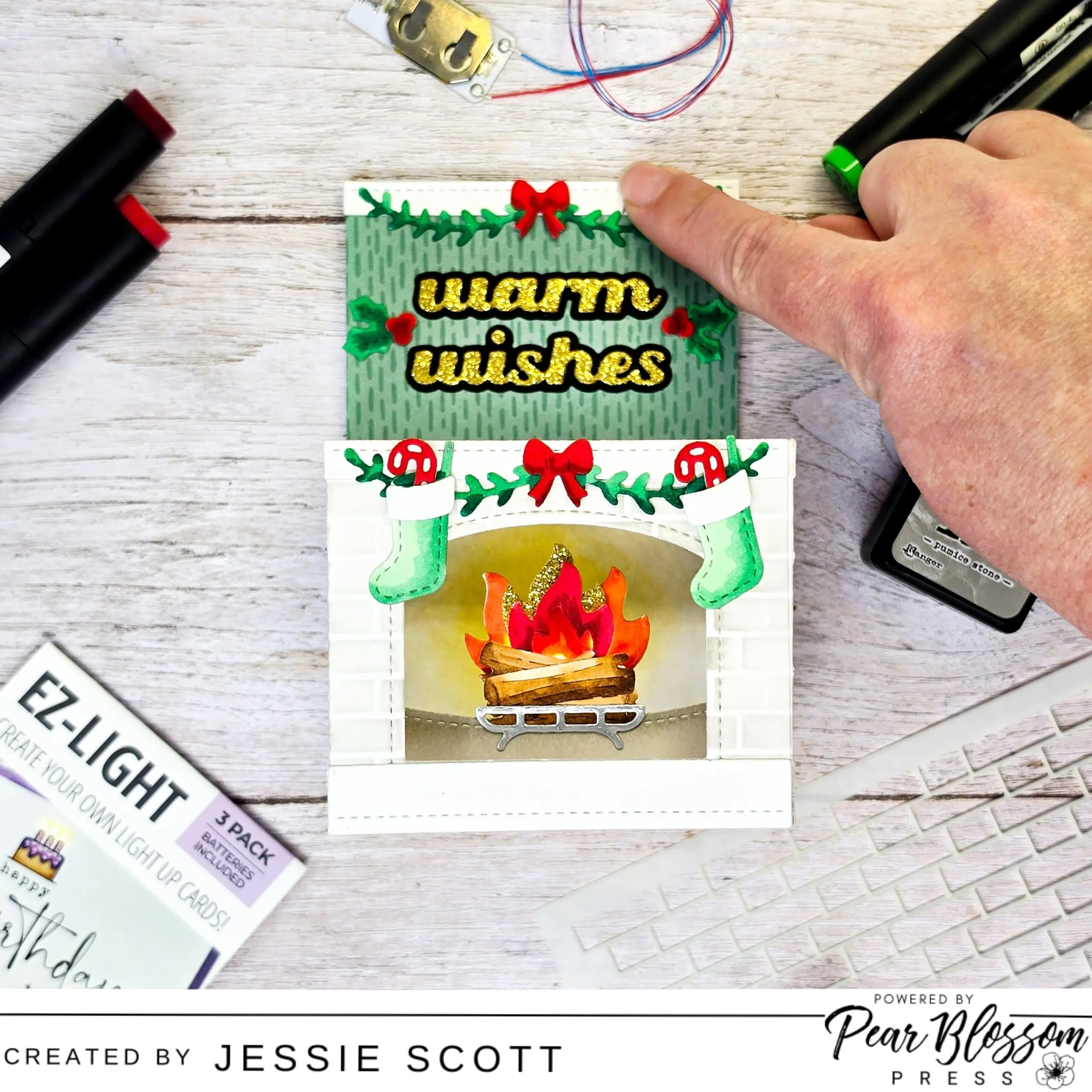 EZ Shadow Box Card Flames